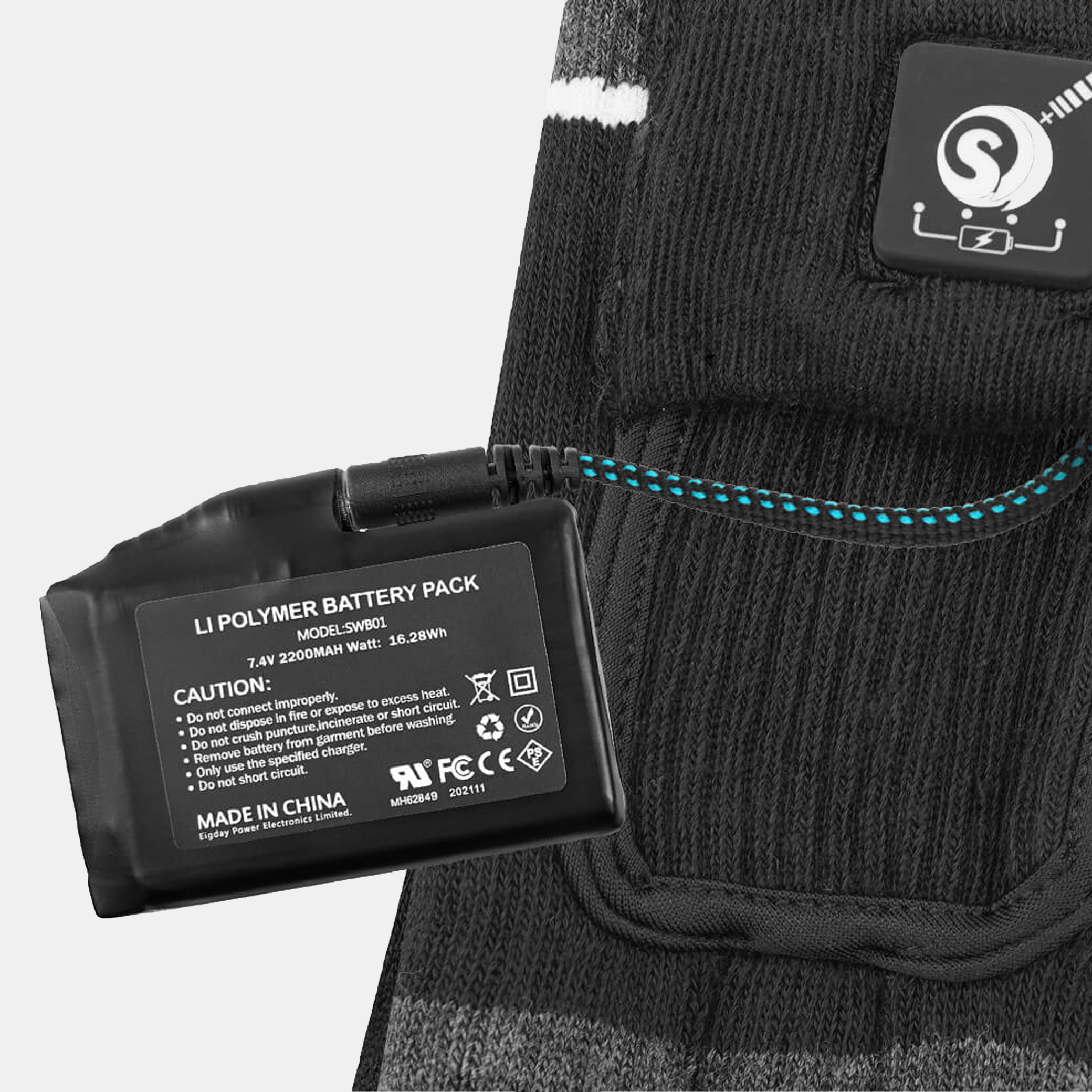 Savior Heat - Beheizte Socken Schwarz Grau